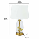 Glassio Butterfly Fabric Shade Glass & Metal Base Table Lamp (Gold)