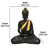 Bodhisattva Buddha Idol Polyresin Showpiece (Black & Gold)