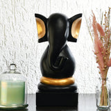 Vighnaharta Ganesha Polyresin Showpiece (Black & Gold)