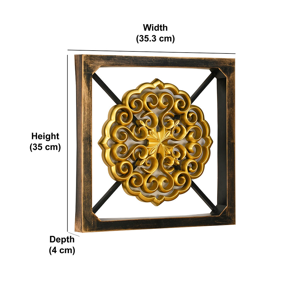 Moroccon Plaque Frame Wall Decor (Gold)