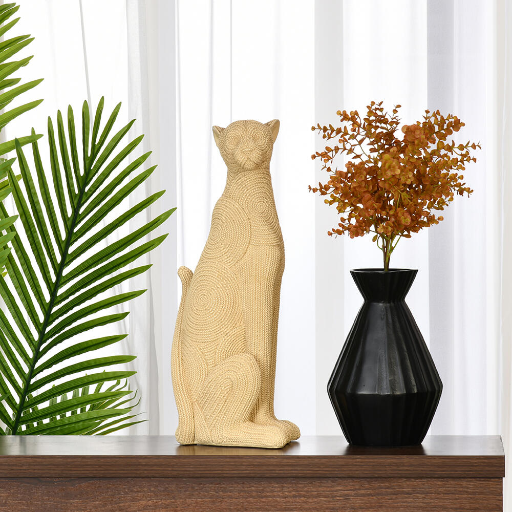 Panther Decorative Polyresin Showpiece (Cream)