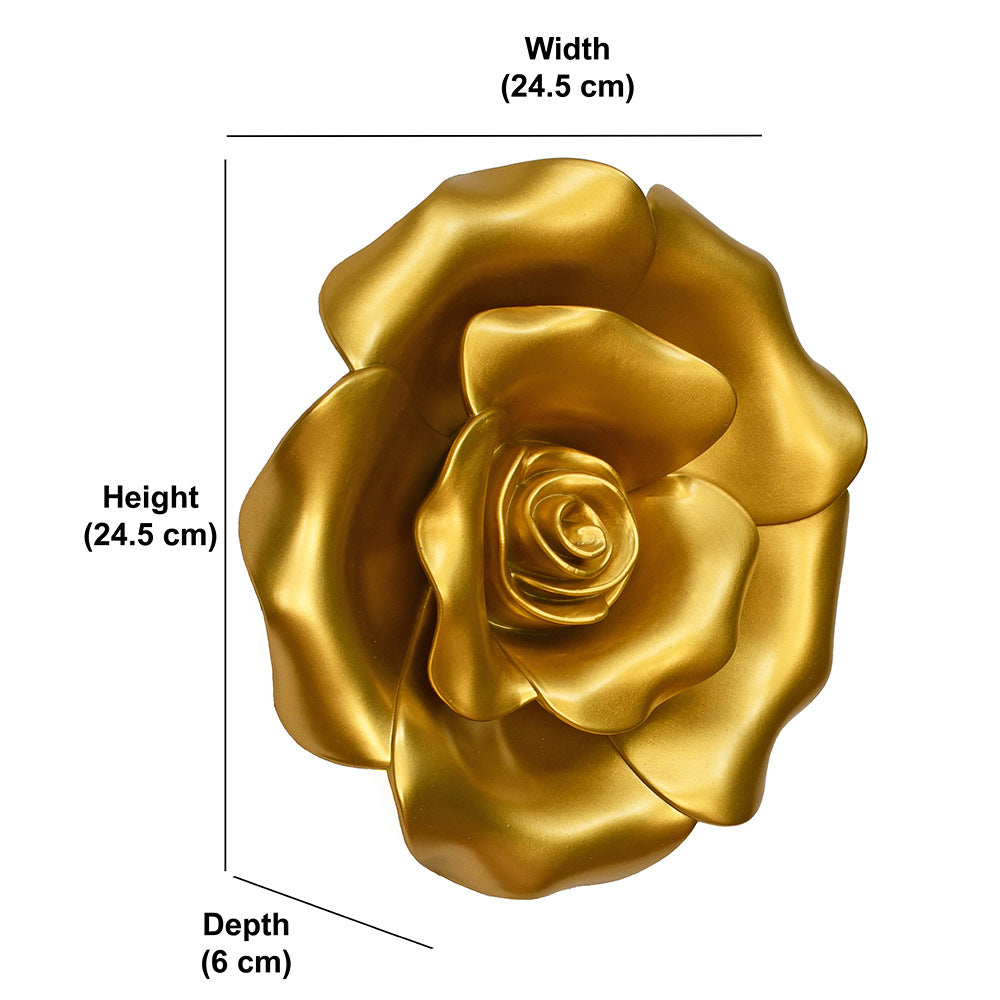 Rose Plaque Wall Decor (Gold)