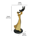 Mom Holding Kid Decorative Polyresin Showpiece (Black & Gold)