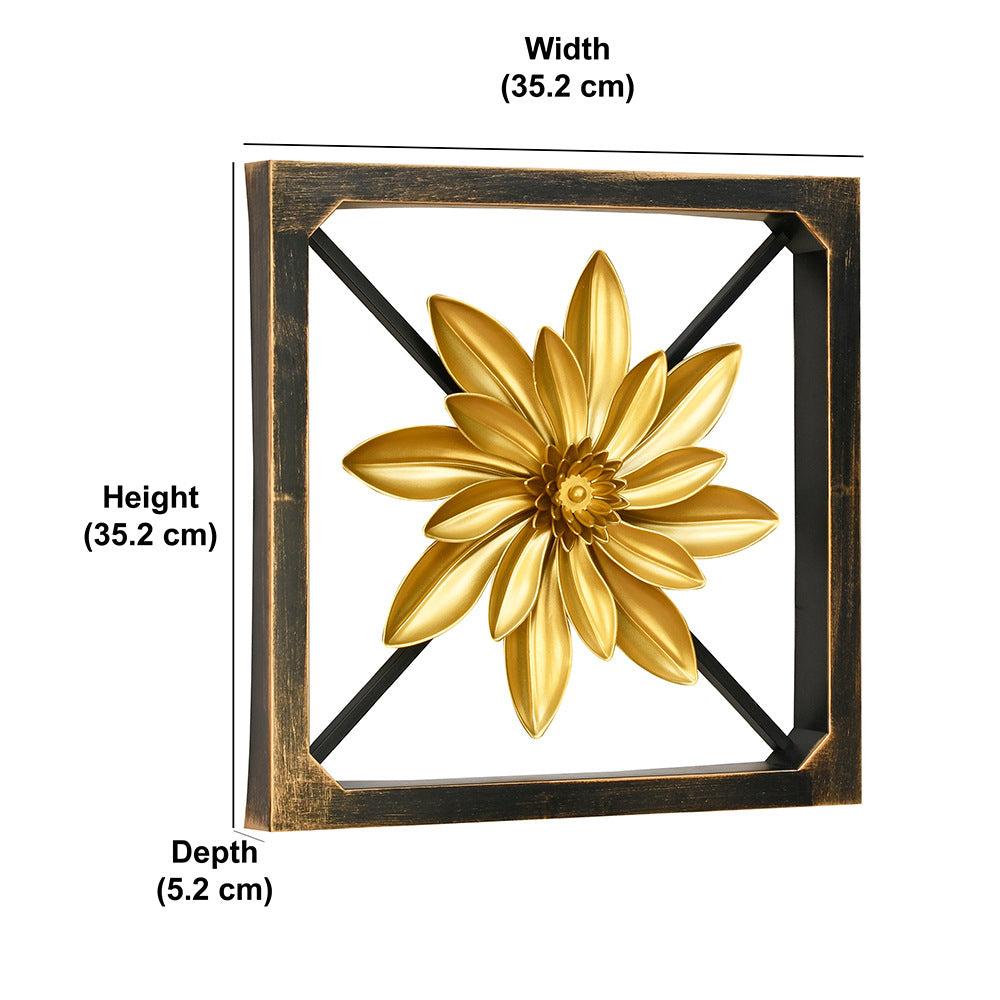 Floral Plaque Frame Wall Decor (Gold)