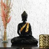 Bodhisattva Buddha Idol Polyresin Showpiece (Black & Gold)