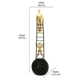 Two Men Climbing Decorative Polyresin Showpiece (Black & Gold)