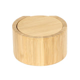 Round Bamboo Coasters Set of 6 with Holder (Light Brown)