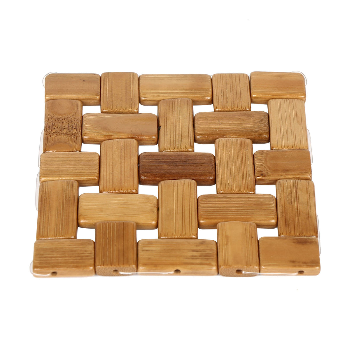 Criss Cross Bamboo Coasters Set of 6 (Brown)