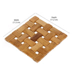 Criss Cross Bamboo Coasters Set of 6 (Brown)