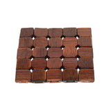 Checkered Bamboo Coasters Set of 6 (Brown)