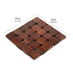 Checkered Bamboo Coasters Set of 6 (Brown)