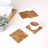 Criss Cross Bamboo Coasters Set of 6 (Brown)