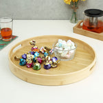 Round Bamboo Tray (40 x 5 cm, Light Brown)