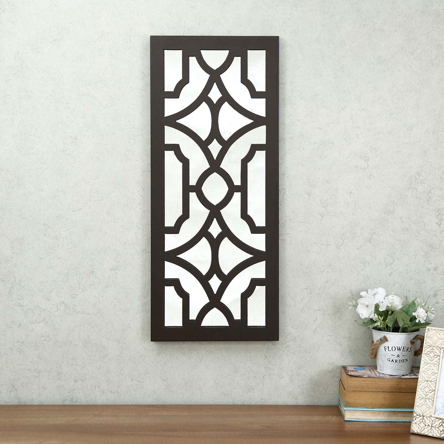 Oranate Mughal MDF and Glass Wall Decor (Brown)