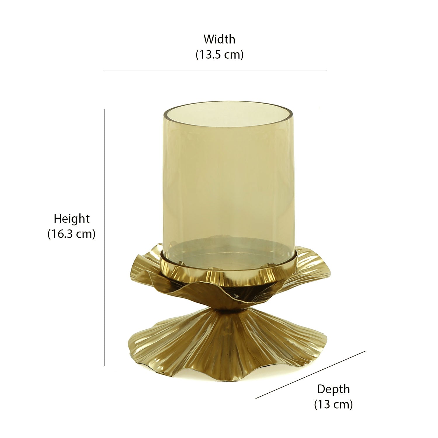 Decorative Floral Metal Votive (Gold)