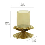 Decorative Floral Metal Votive (Gold)