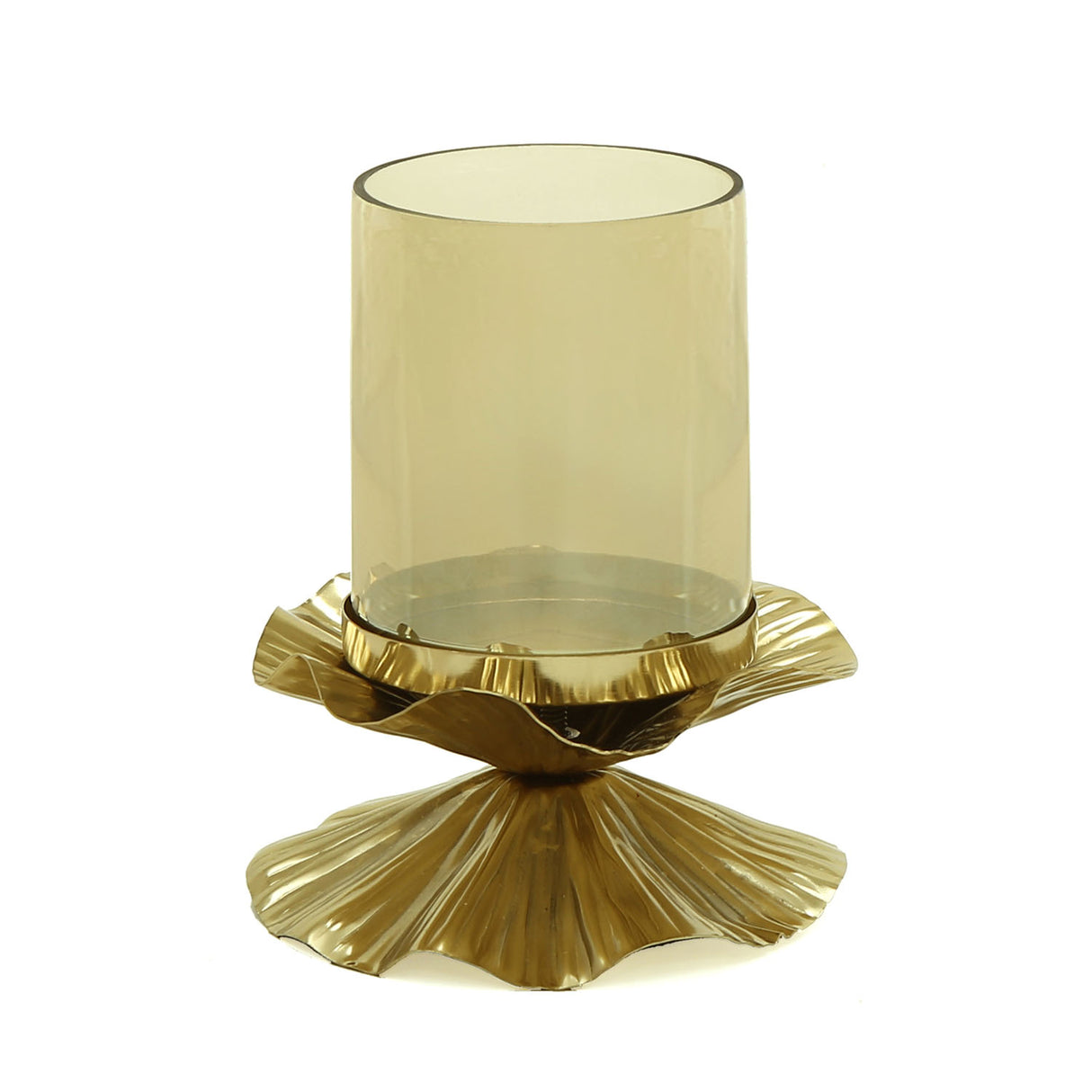 Decorative Floral Metal Votive (Gold)