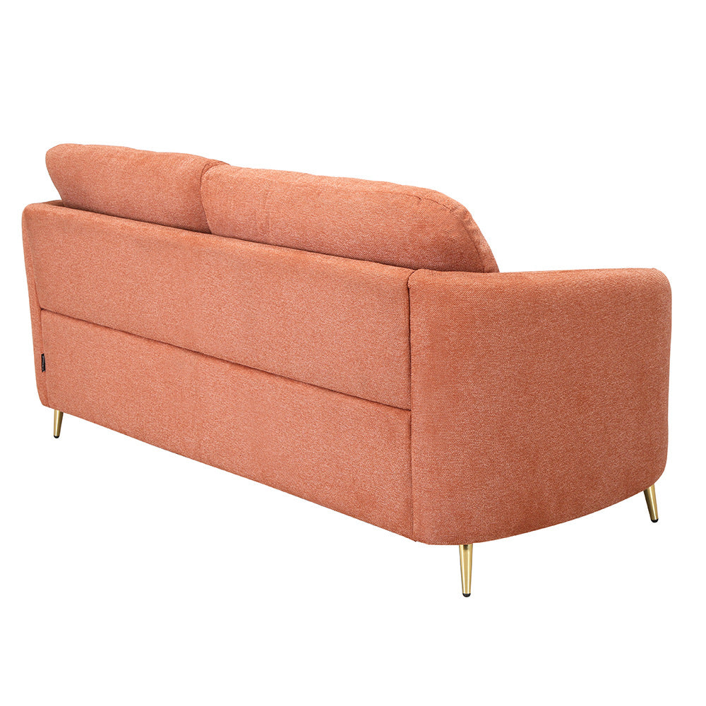 Arch 3 Seater Fabric Sofa (Rust)