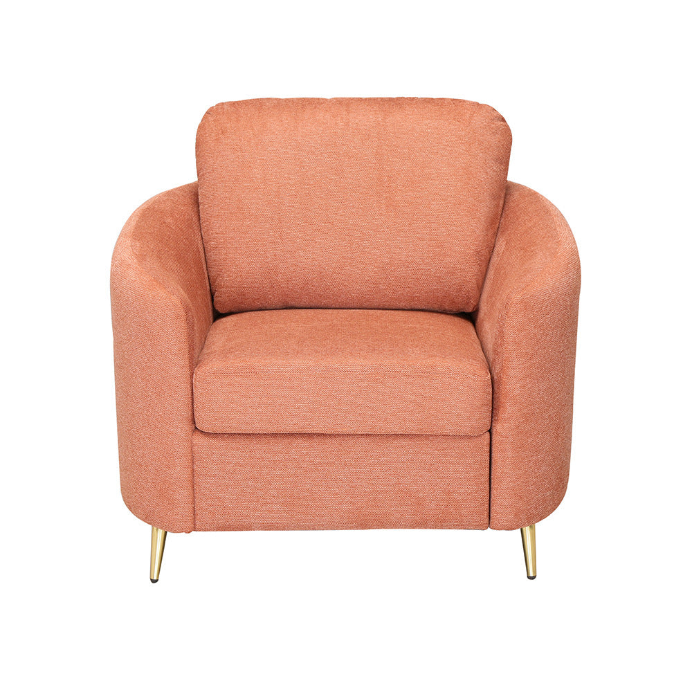 Arch 1 Seater Fabric Sofa (Rust)