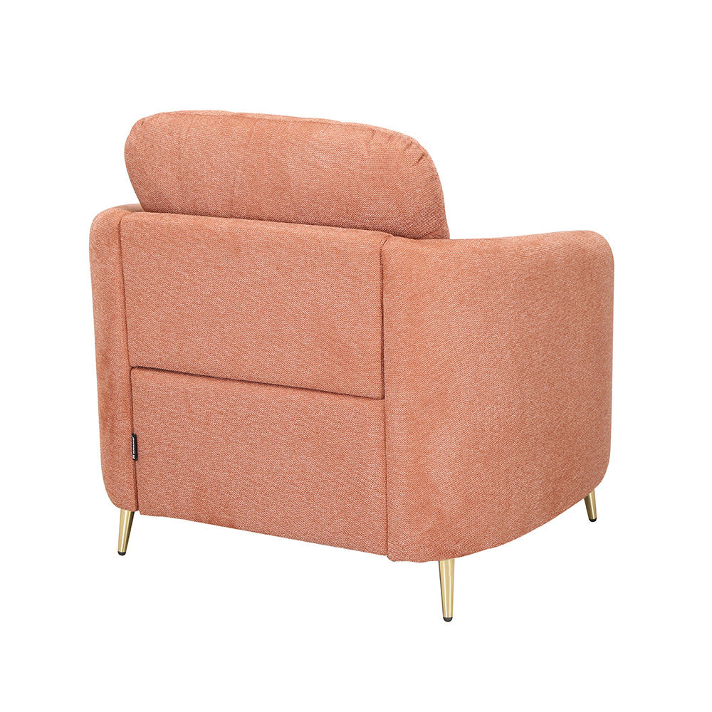 Arch 1 Seater Fabric Sofa (Rust)