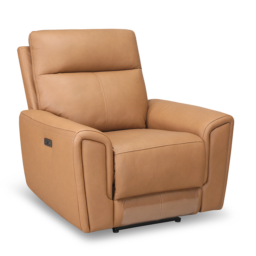 Venosa 1 Seater Electric Recliner Sofa (Tan)