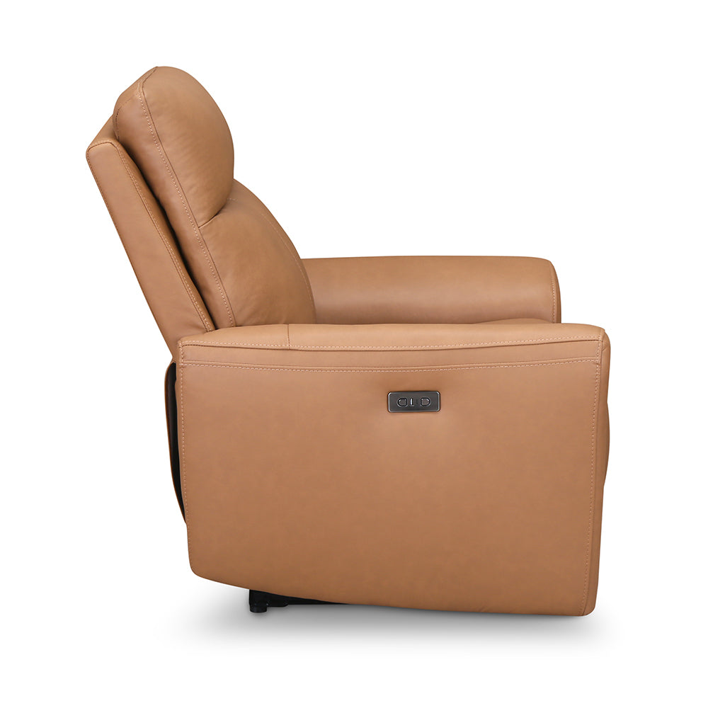 Venosa 1 Seater Electric Recliner Sofa (Tan)