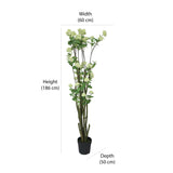 Artificial Snowball Tree With Pot (Green & Yellow)