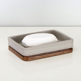 Leather Finish Polyresin Soap Dish (Cream)