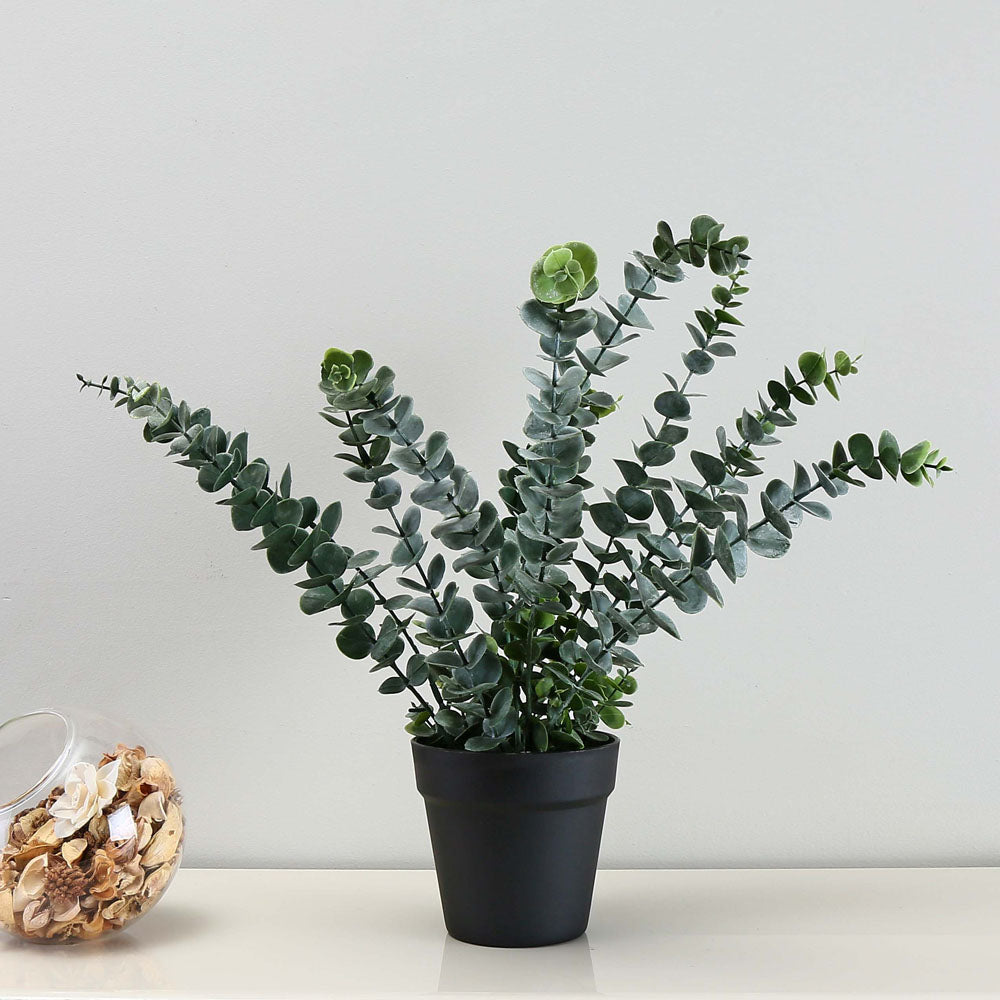 Artificial Eucalyptus Plant With Pot (Green)