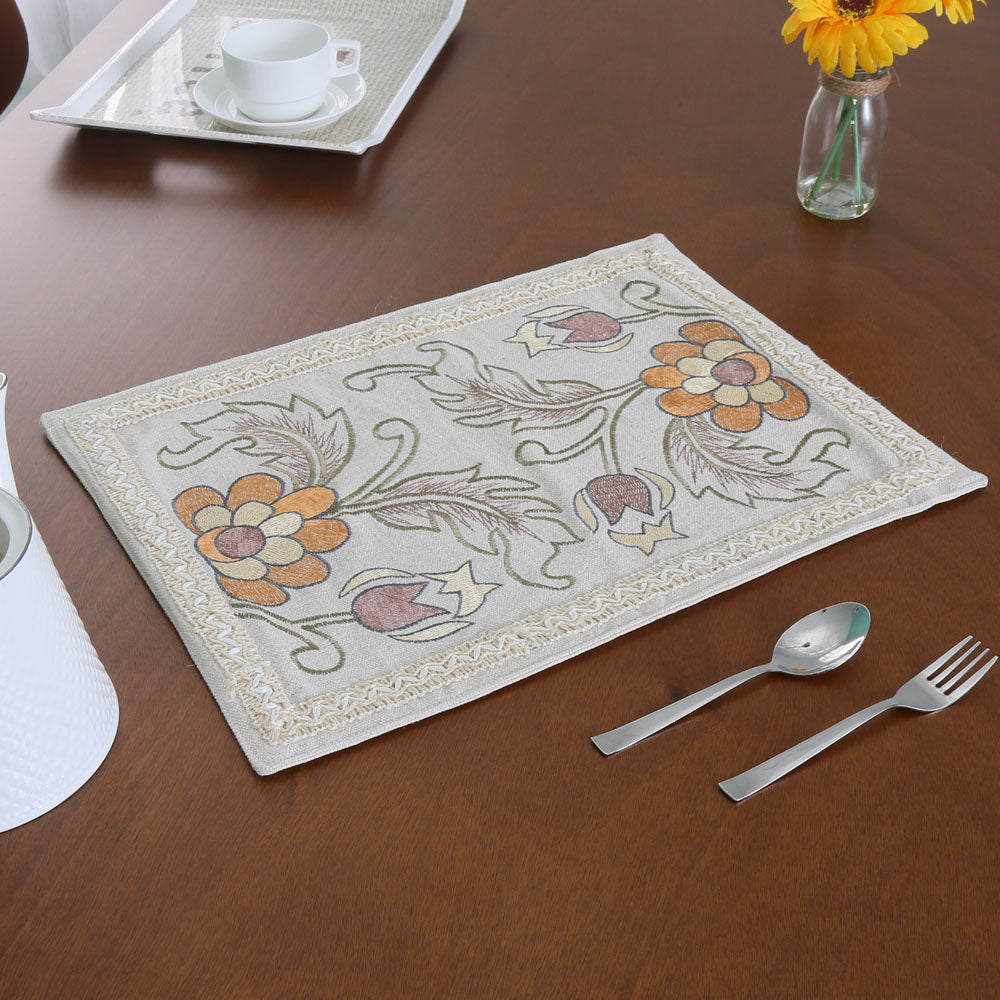 Nilkamal Floral Cotton Rectangular Table Placemat (Multicolor)