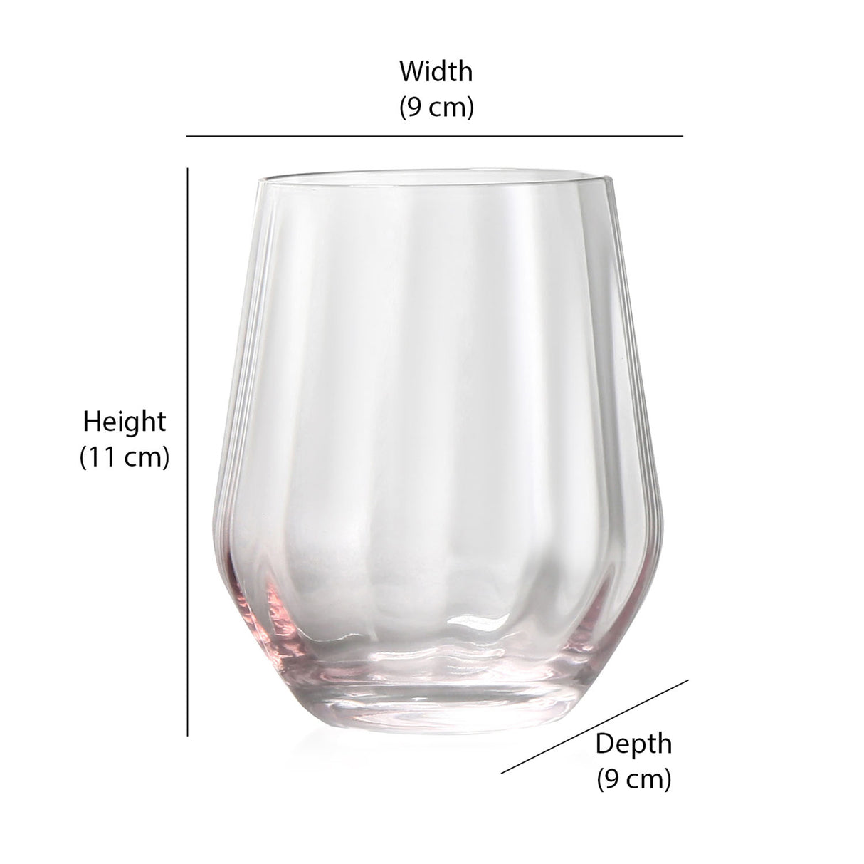 Kimberly 450 ml Water Glass Tumblers Set of 4 (Transparent)