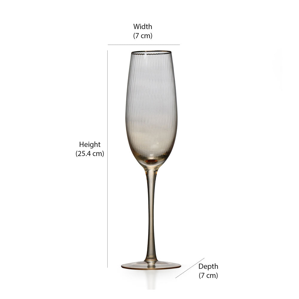 Cannes 270 ml Champagne Glasses Set of 2 (Transparent)