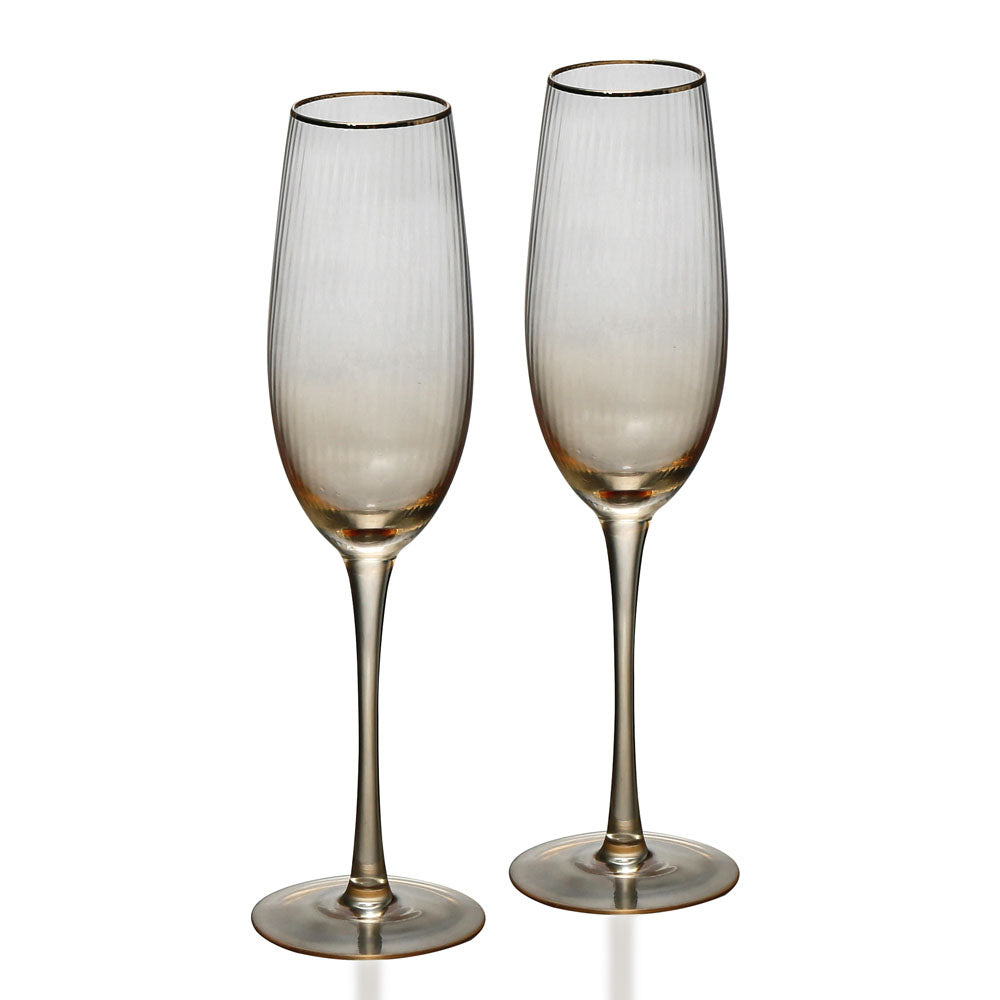 Cannes 270 ml Champagne Glasses Set of 2 (Transparent)