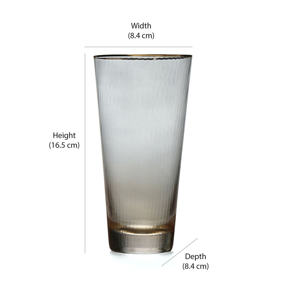 Cannes 450 ml Highball Glass Tumblers Set of 4 (Transparent)