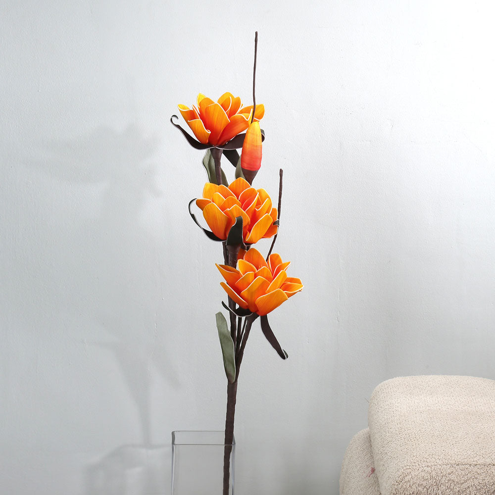 Artificial Lotus Flower Stick (Orange)