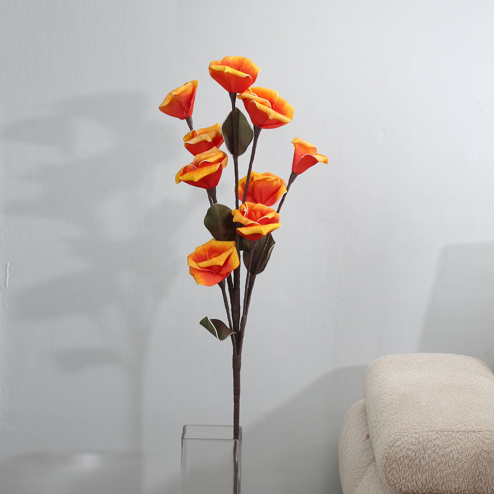 Artificial Mini Rose Flowers Bunch (Orange)