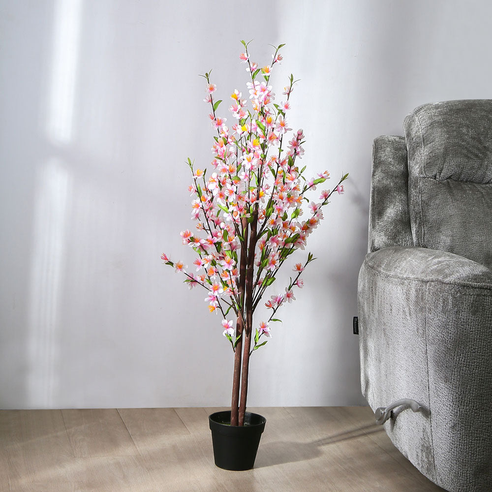 Artificial Peach Blossom Tree With Pot (Pink)