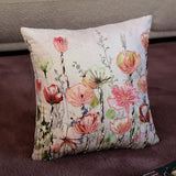 Nilkamal Floral Cotton 16" x 16" Cushion Cover (Pink )