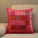 Nilkamal Multi Patch Polyester 16 X 16 Filled Cushion Pink