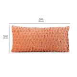 Rectangular Knot Pattern Cotton Velvet 24" x 12" Filled Cushion (Orange)