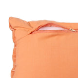 Rectangular Knot Pattern Cotton Velvet 24" x 12" Filled Cushion (Orange)