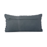 Criss Cross Knot Pattern Cotton Velvet 24" x 12" Filled Cushion (Grey)