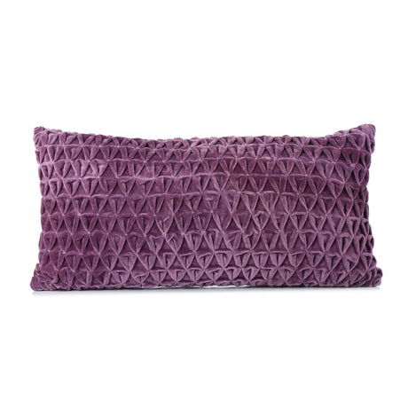 Star Knot Pattern Cotton Velvet 24" x 12" Filled Cushion (Purple)