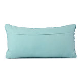 Chevron Knot Pattern Cotton Velvet 24" x 12" Filled Cushion (Blue)