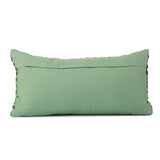 V Knot Pattern Cotton Velvet 24" x 12" Filled Cushion (Green)