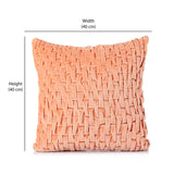 Rectangular Knot Pattern Cotton Velvet 16" x 16" Filled Cushion (Orange)