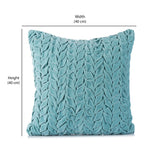 Chevron Knot Pattern Cotton Velvet 16" x 16" Filled Cushion (Blue)