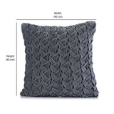 Criss Cross Knot Pattern Cotton Velvet 16" x 16" Filled Cushion (Grey)