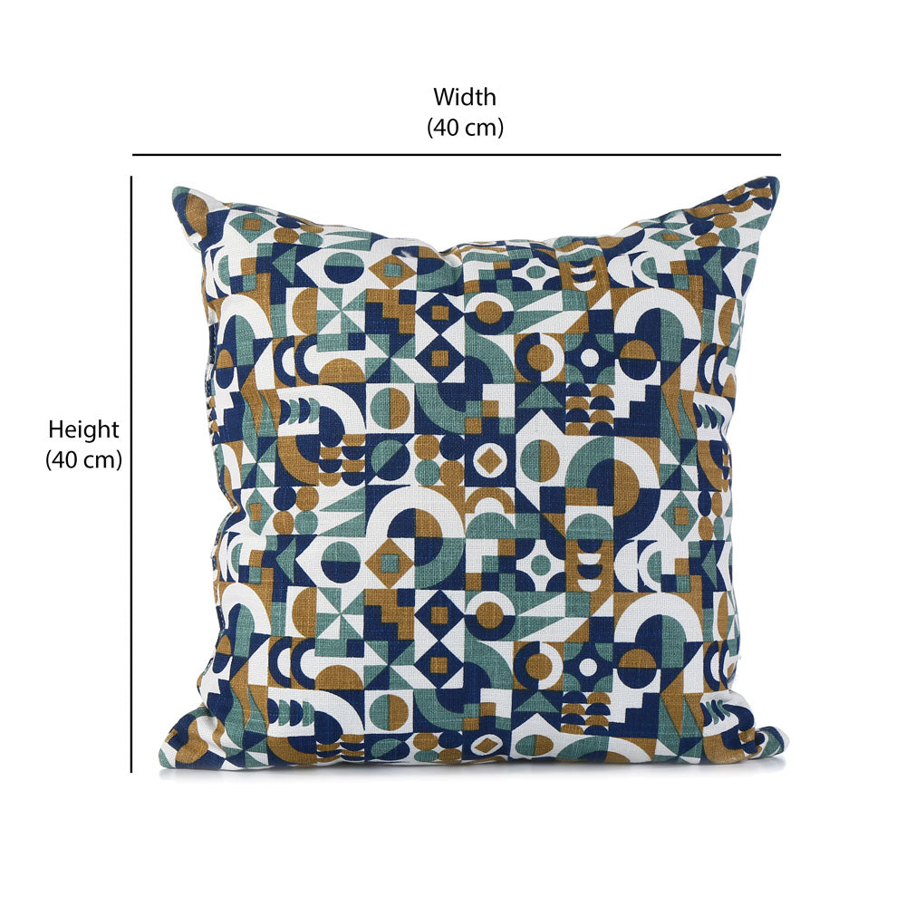 Geometric Cotton 16" x 16" Filled Cushion (Multicolor)