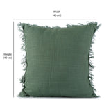 Solid Cotton 16" x 16" Filled Cushion (Green)